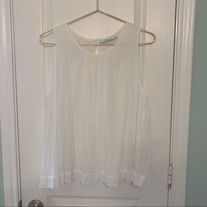 J brand Sleeveless Gathered Neck white Top